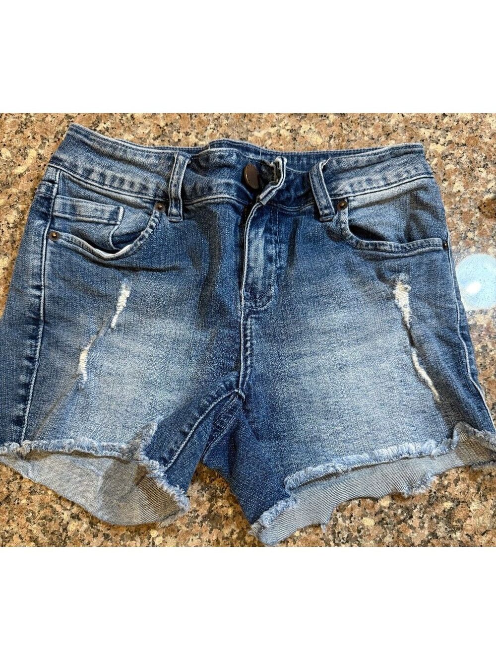 O'Neill Women's Denim Shorts Size 24 Distressed Frayed Hem